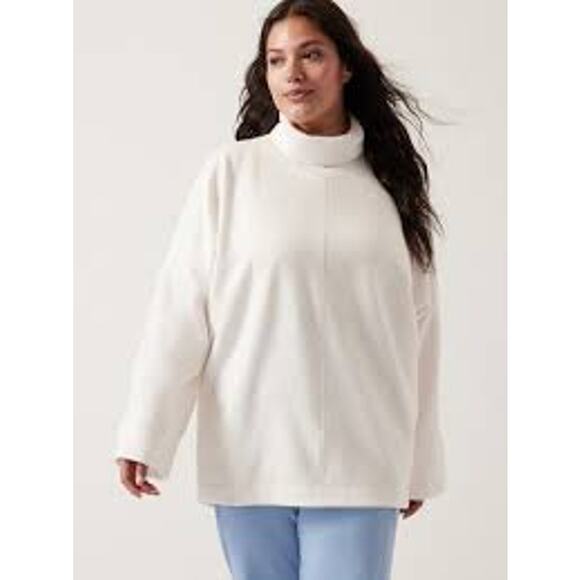 Athleta - Cozy Karma Funnel Neck Fleece Lined Oversized Sweatshirt - Size Small - Picture 1 of 10